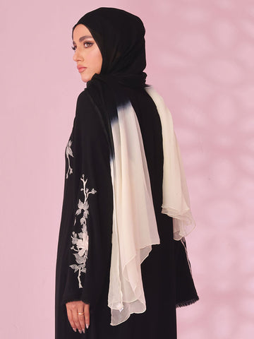 Kiku Petals Ombre Silk Chiffon Scarves